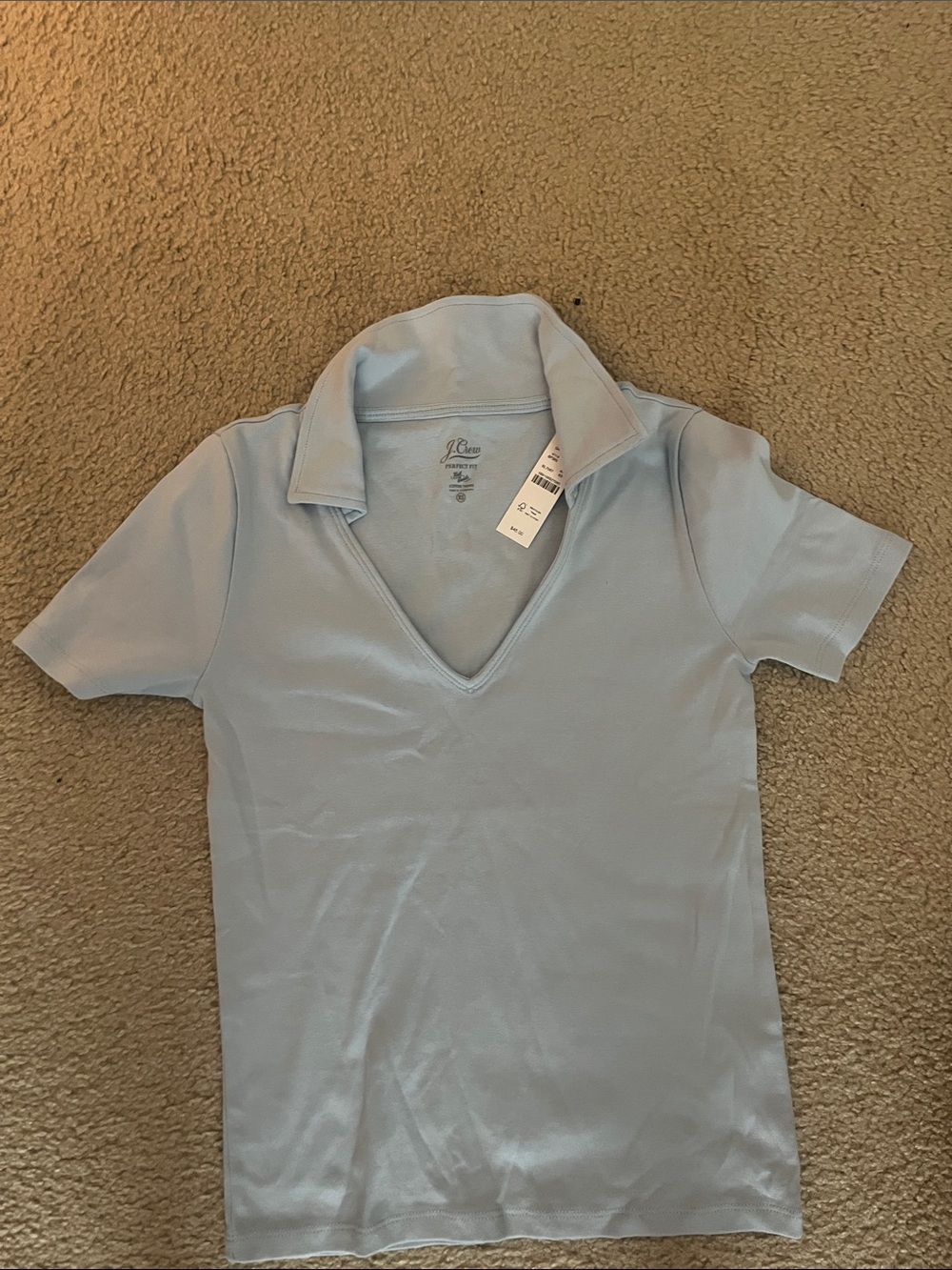 Women’s J Crew Light Blue Short Sleeve V-Neck Polo